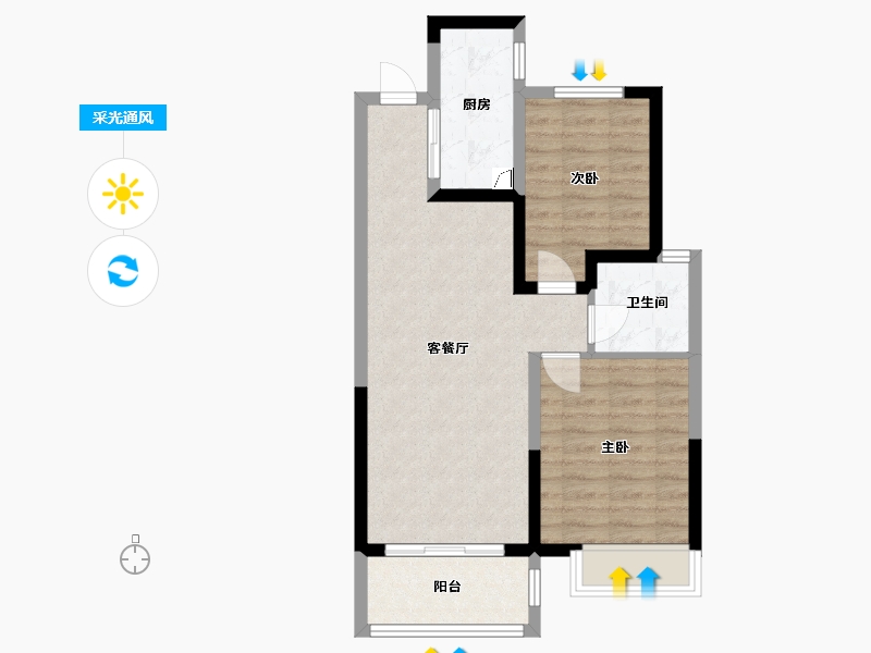 陕西省-咸阳市-绿地地-63.00-户型库-采光通风