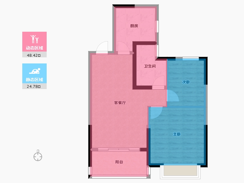 江苏省-镇江市-句容恒大云湖上郡-65.60-户型库-动静分区