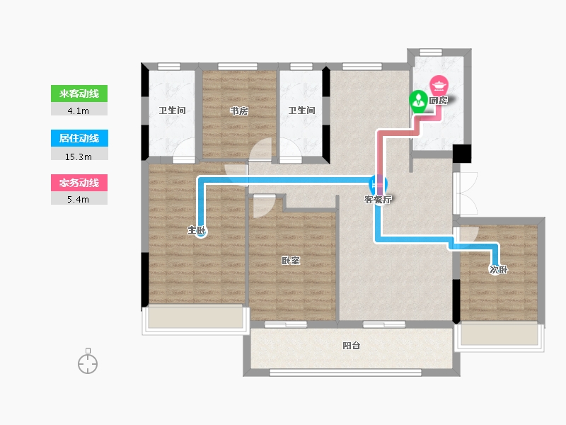 浙江省-湖州市-鸣翠里-111.71-户型库-动静线