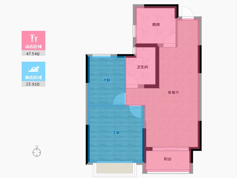 江苏省-镇江市-句容恒大云湖上郡-64.00-户型库-动静分区