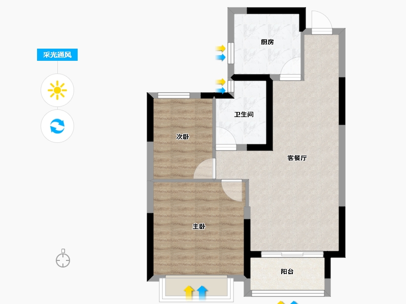 江苏省-镇江市-句容恒大云湖上郡-64.00-户型库-采光通风