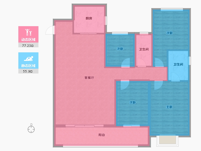 浙江省-宁波市-雅戈尔江上云境-120.01-户型库-动静分区