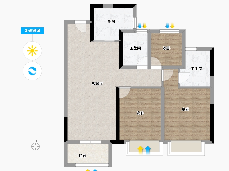 浙江省-湖州市-风华广场-79.20-户型库-采光通风