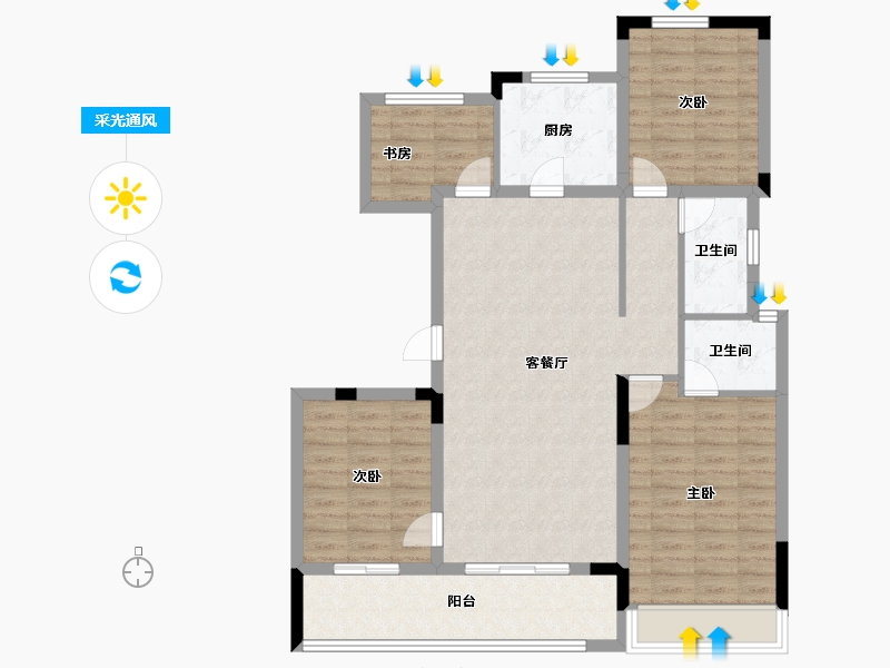 浙江省-湖州市-诚通南林春晓-101.60-户型库-采光通风