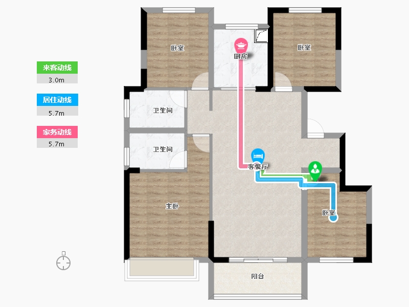 河南省-商丘市-亿洲·山水御府-104.54-户型库-动静线