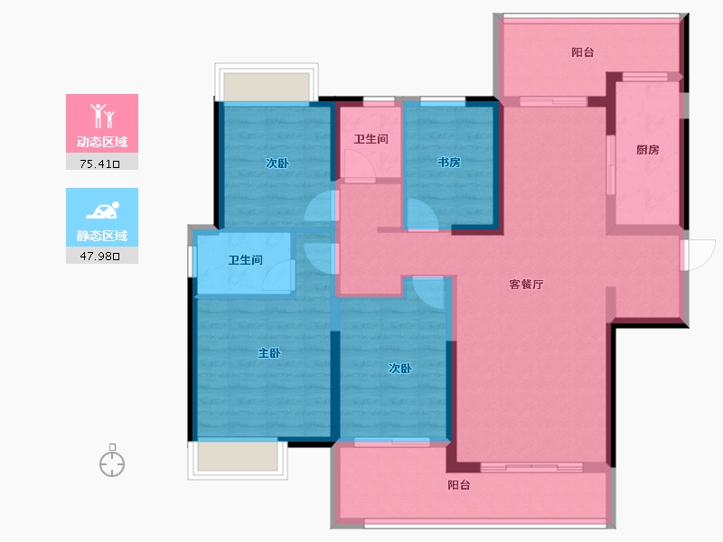 湖南省-长沙市-嘉宇北部湾-109.90-户型库-动静分区