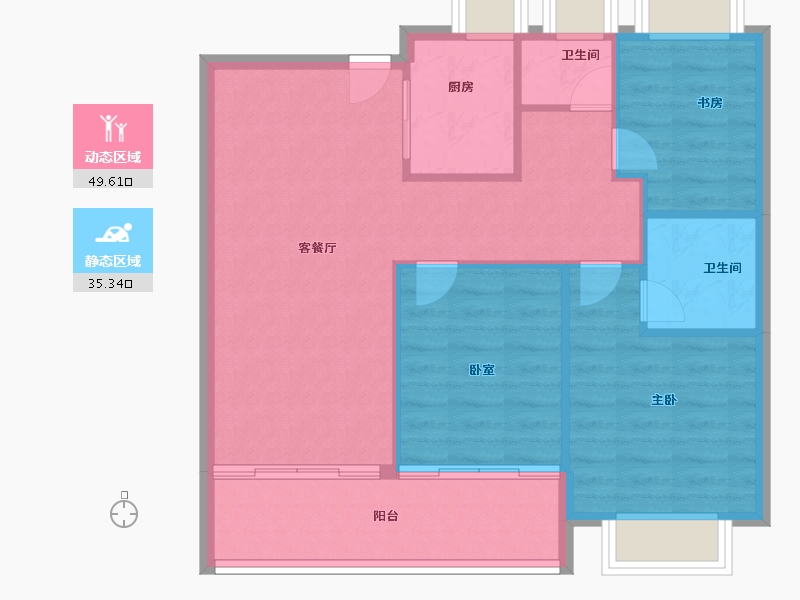 湖北省-武汉市-华发都荟天地-77.60-户型库-动静分区