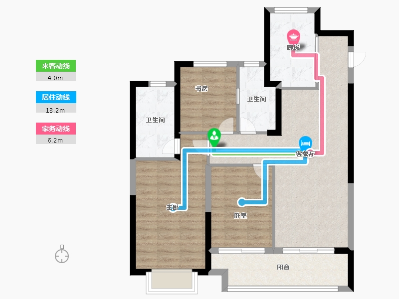 湖北省-武汉市-汉口1872-84.80-户型库-动静线