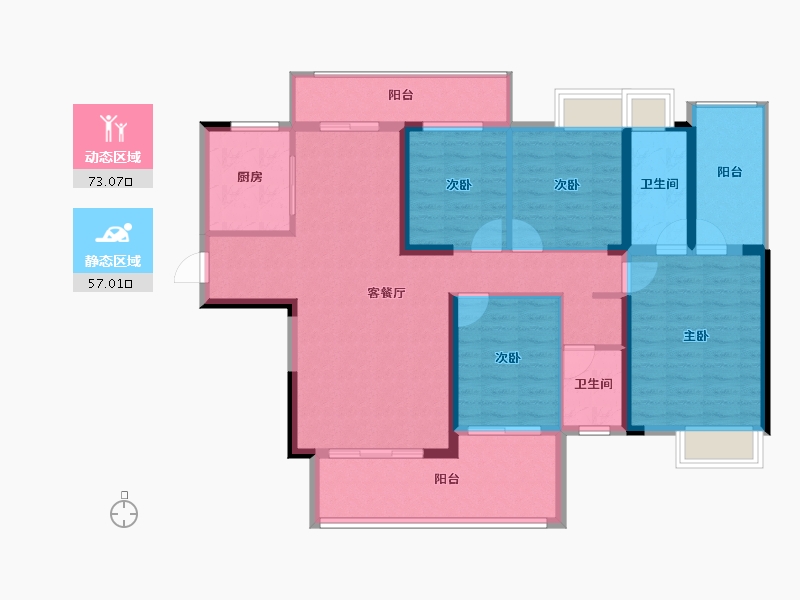 湖南省-长沙市-嘉宇北部湾-116.68-户型库-动静分区