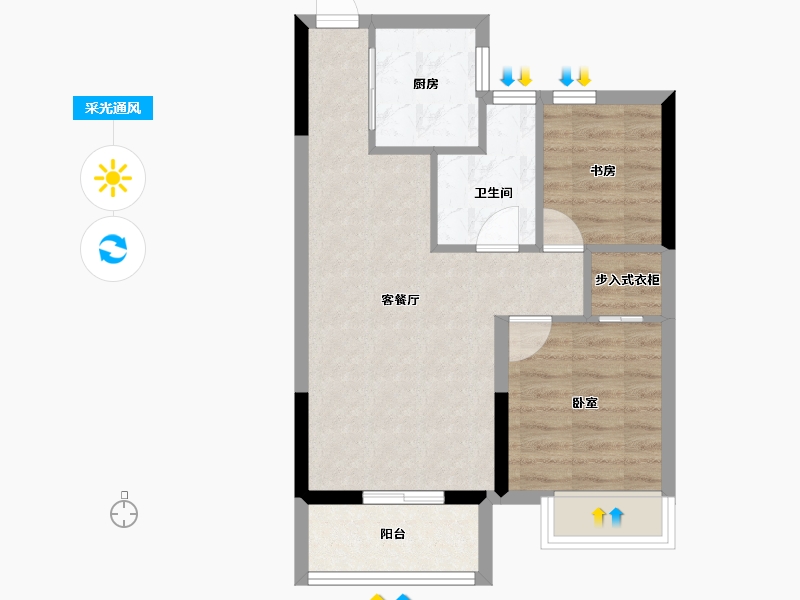 浙江省-湖州市-诚悦府-53.52-户型库-采光通风