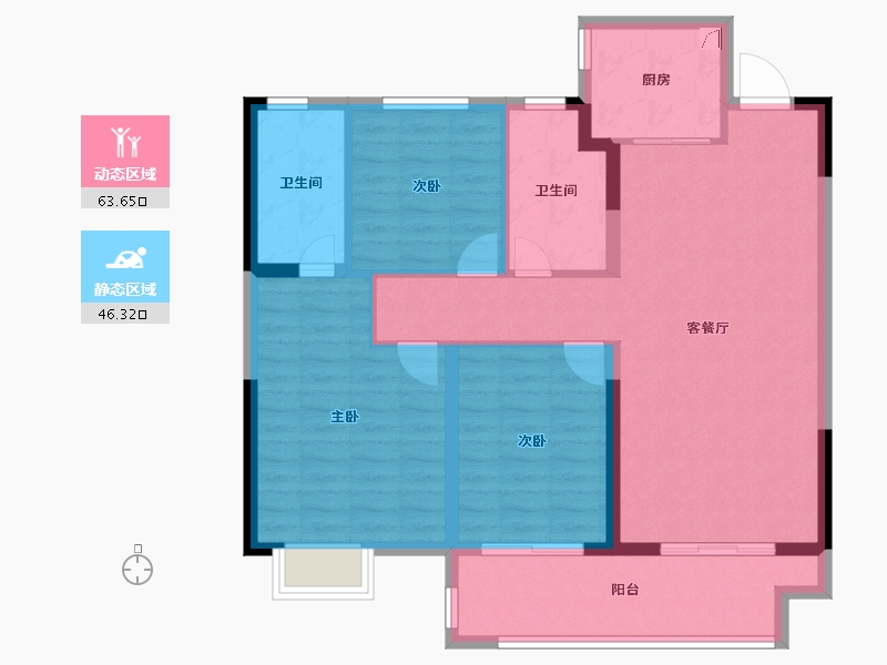 江苏省-连云港市-港利·上城-99.20-户型库-动静分区