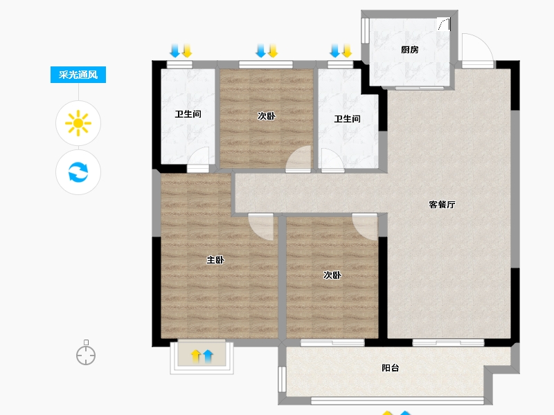 江苏省-连云港市-港利·上城-99.20-户型库-采光通风