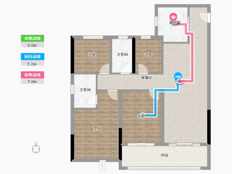 浙江省-宁波市-老江东·东境润府-108.01-户型库-动静线