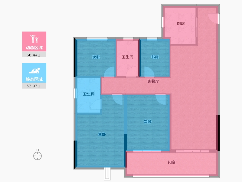 浙江省-宁波市-老江东·东境润府-108.01-户型库-动静分区