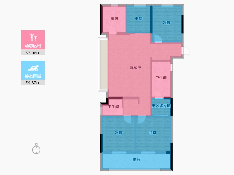 浙江省-湖州市-大华锦澜府-105.26-户型库-动静分区