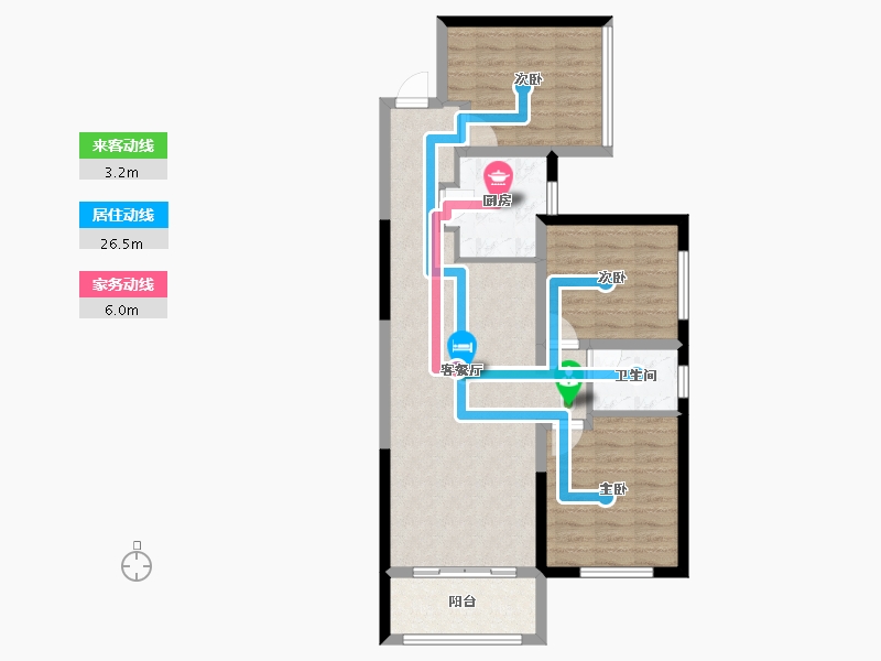 湖南省-长沙市-金富湘江悦城-80.55-户型库-动静线