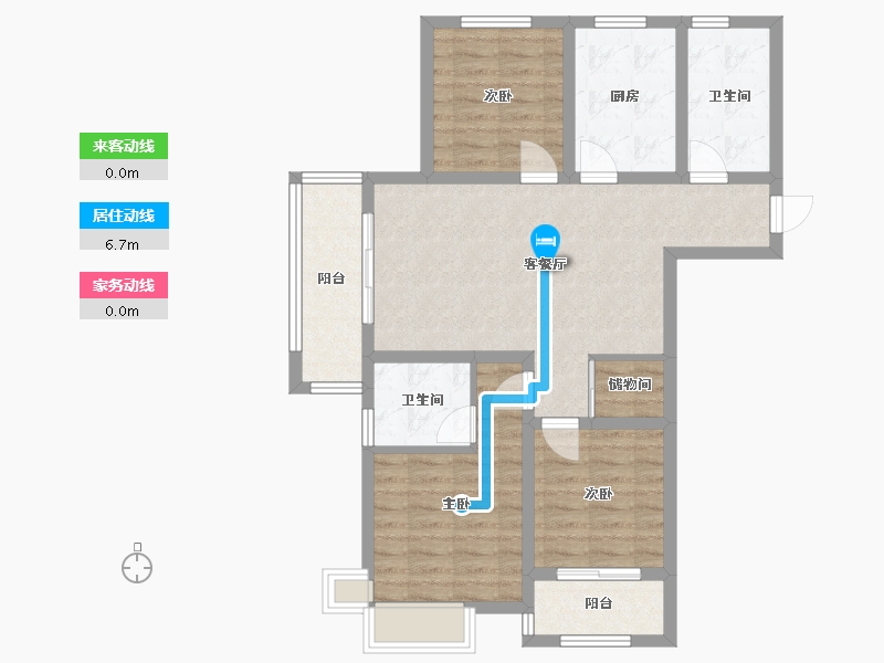 安徽省-宣城市-世家花园(泾川大道)-90.50-户型库-动静线