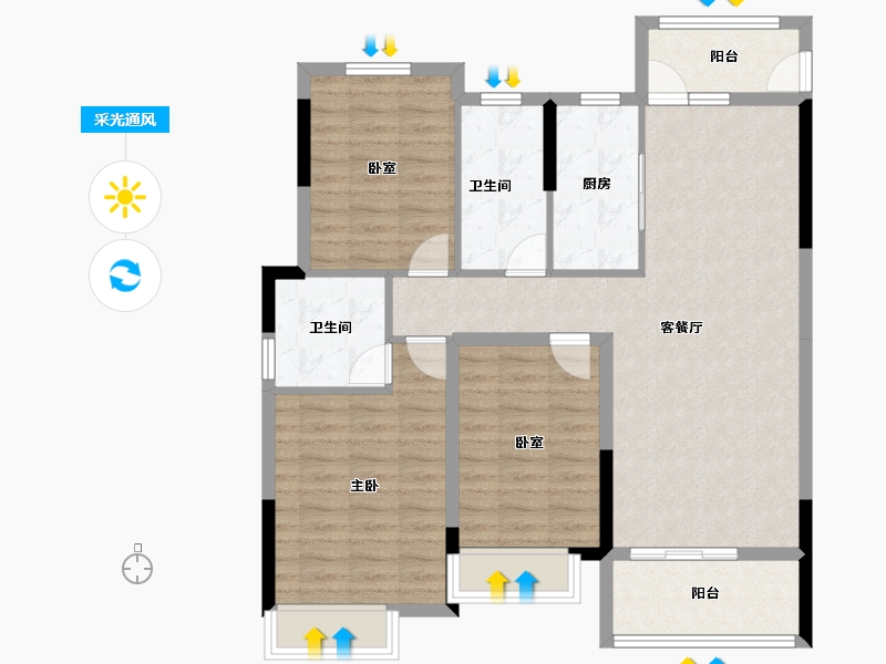 浙江省-湖州市-诚悦府-97.07-户型库-采光通风