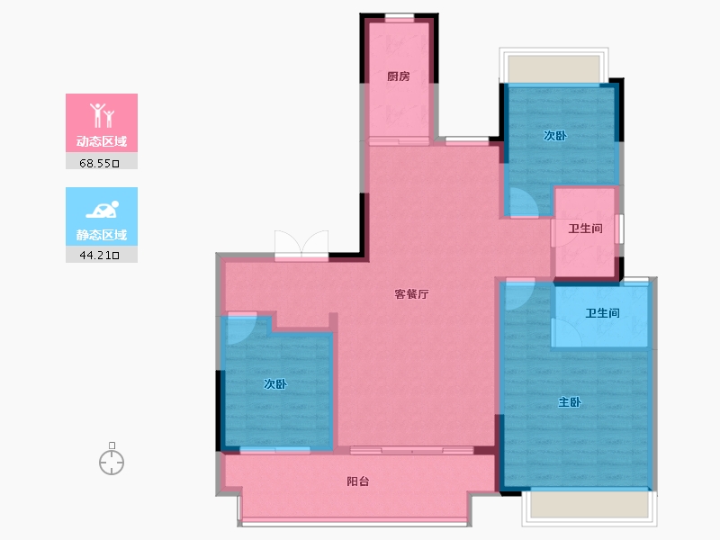 河南省-信阳市-玖荣学府-101.60-户型库-动静分区