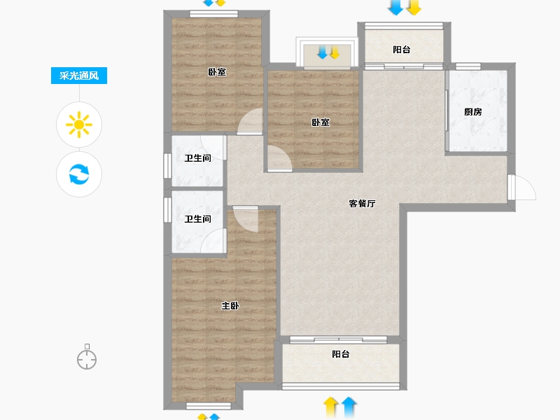 湖北省-武汉市-状元府-98.51-户型库-采光通风