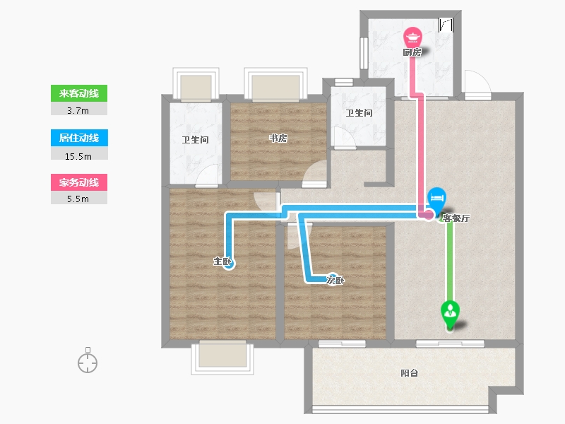 河南省-郑州市-保利文化广场-96.00-户型库-动静线