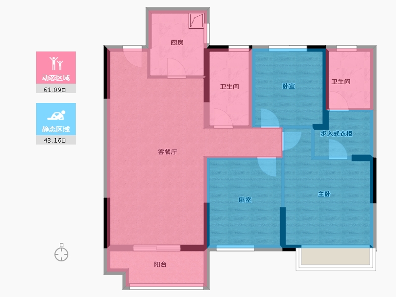 河南省-商丘市-亿洲·山水御府-92.44-户型库-动静分区