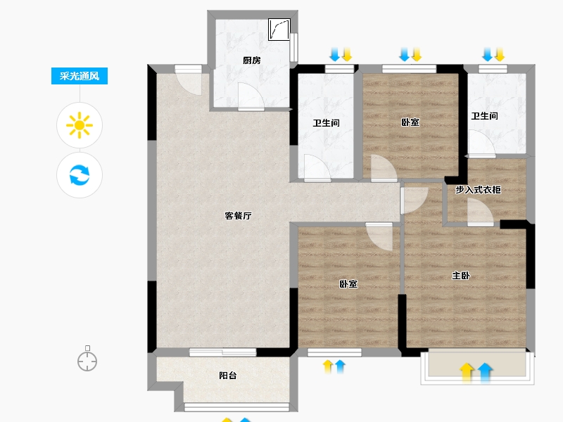 河南省-商丘市-亿洲·山水御府-92.44-户型库-采光通风