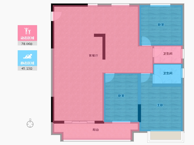 河南省-商丘市-亿洲·山水御府-111.67-户型库-动静分区