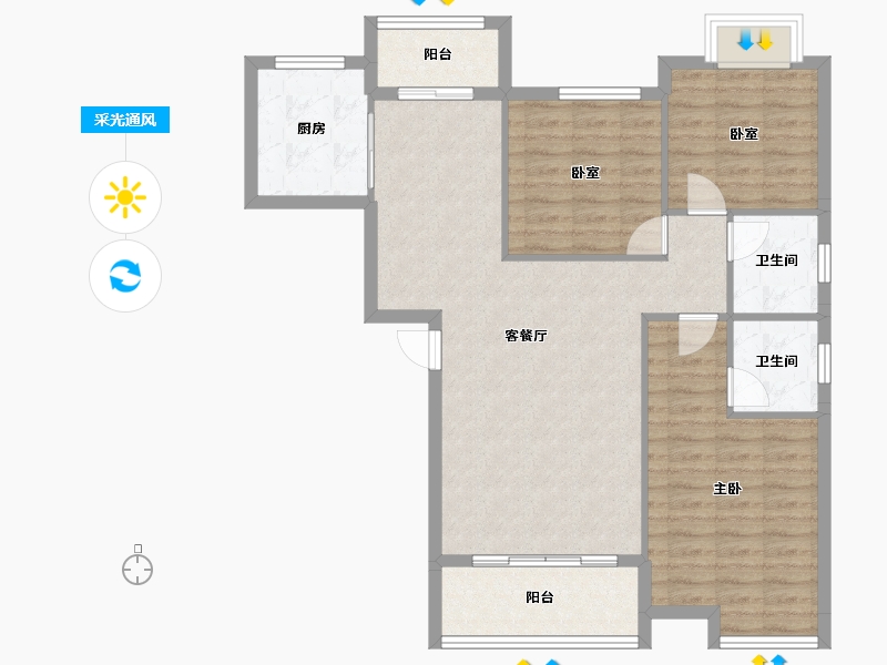 湖北省-武汉市-状元府-93.98-户型库-采光通风