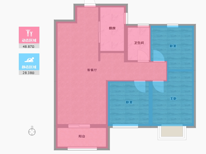 河北省-邯郸市-龙城小区-80.00-户型库-动静分区