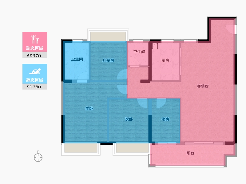 江苏省-常州市-嘉宏澎π-108.80-户型库-动静分区