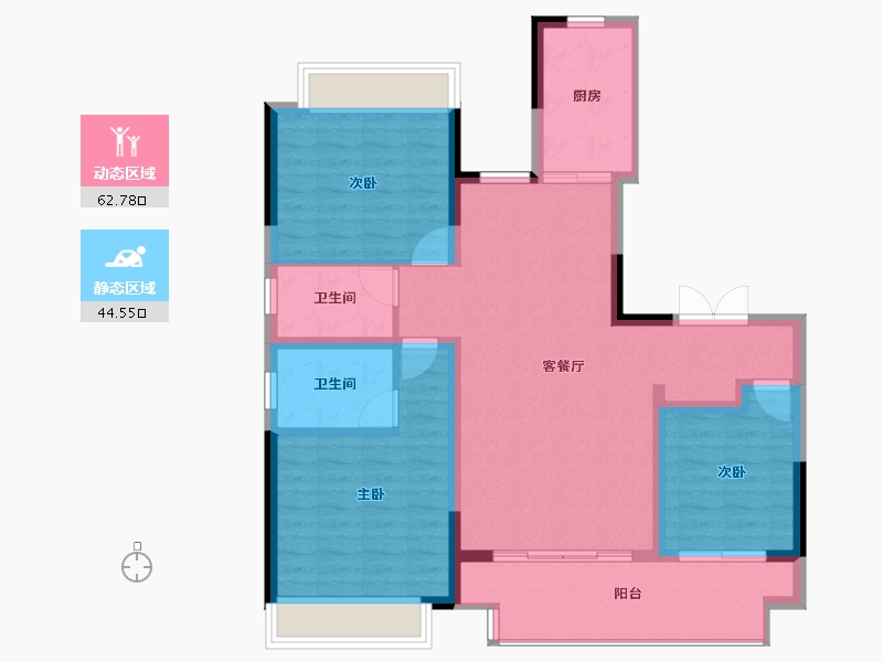 河南省-信阳市-玖荣学府-96.80-户型库-动静分区