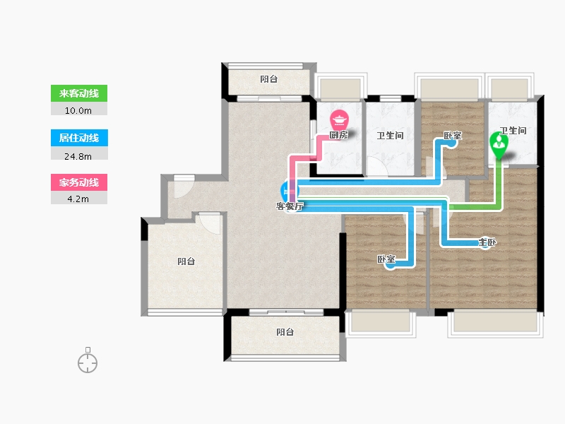 广东省-江门市-保利中央公馆-108.16-户型库-动静线