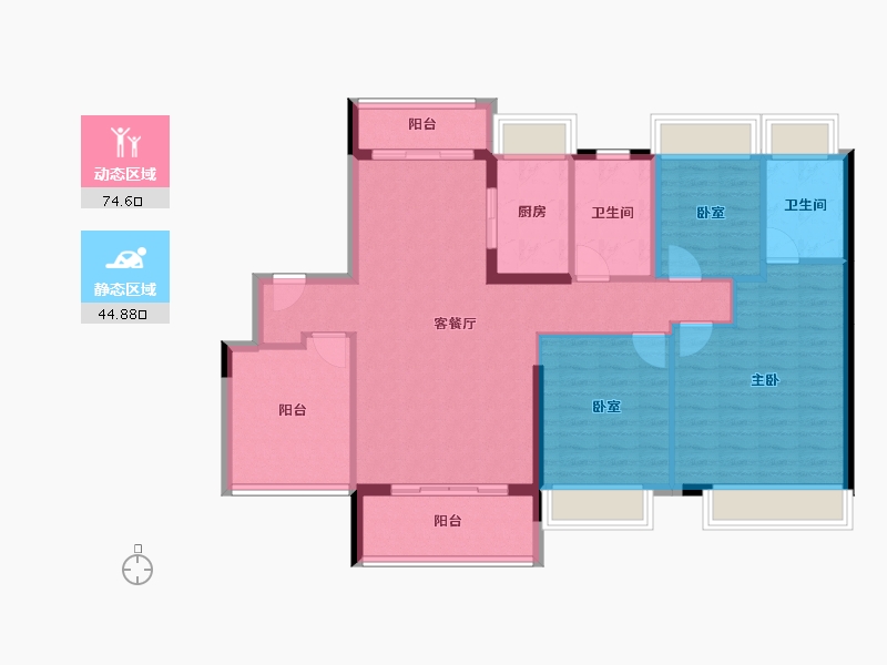 广东省-江门市-保利中央公馆-108.16-户型库-动静分区