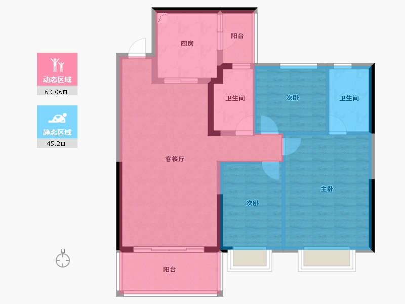 江苏省-镇江市-句容恒大云湖上郡-97.60-户型库-动静分区