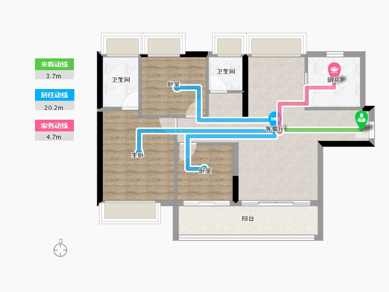 广东省-江门市-保利中央公馆-80.45-户型库-动静线