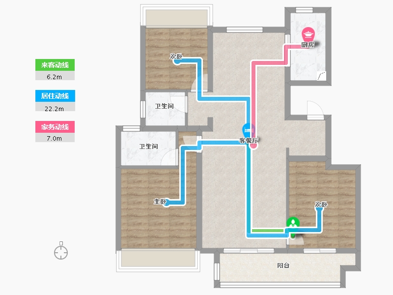 江苏省-镇江市-阳光城·尚海茗苑-95.21-户型库-动静线