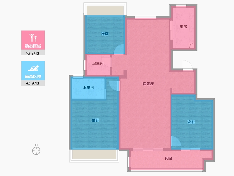 江苏省-镇江市-阳光城·尚海茗苑-95.21-户型库-动静分区