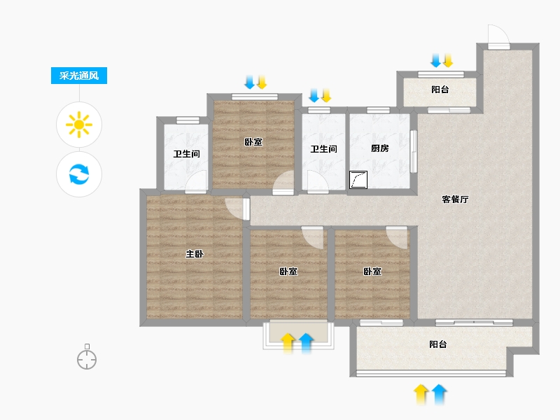 河南省-商丘市-建业·新筑二期-114.54-户型库-采光通风