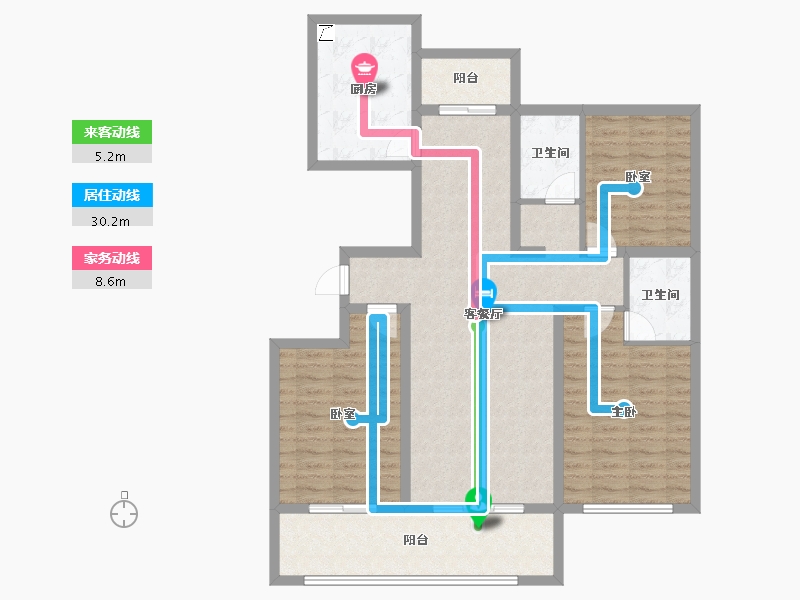 山东省-德州市-糖城•印象-110.41-户型库-动静线