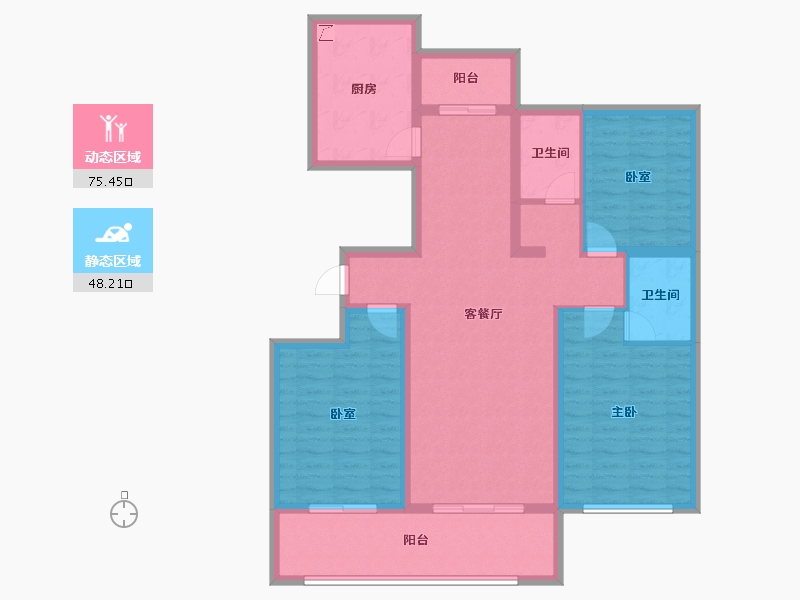 山东省-德州市-糖城•印象-110.41-户型库-动静分区