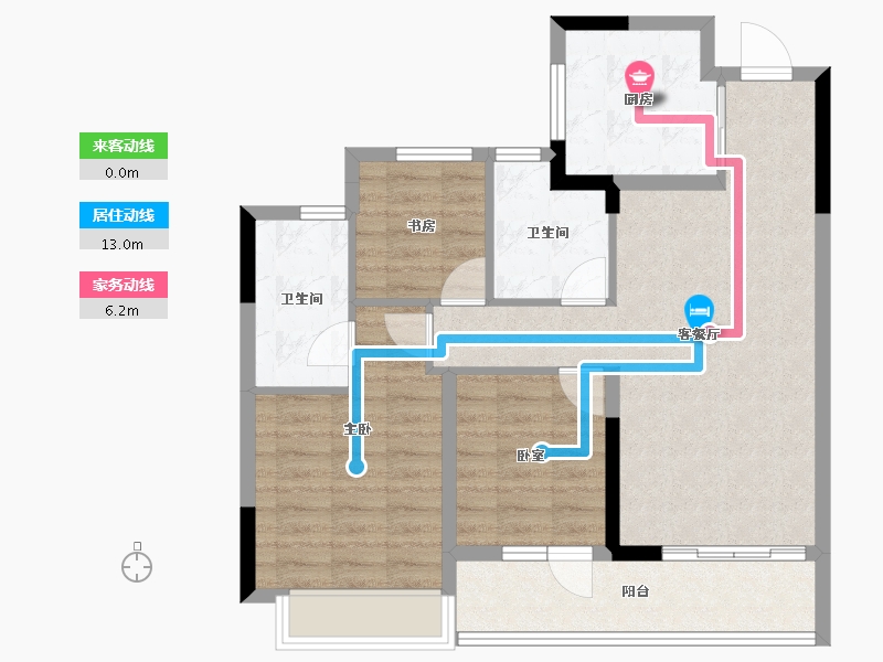 浙江省-杭州市-山澜桂语轩-80.00-户型库-动静线