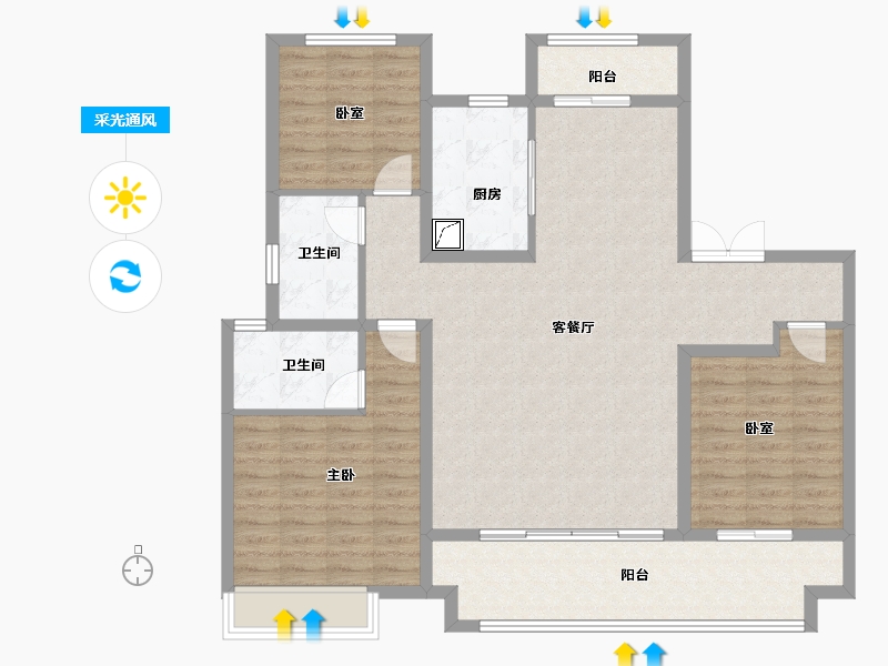 河南省-商丘市-建业·新筑二期-114.52-户型库-采光通风