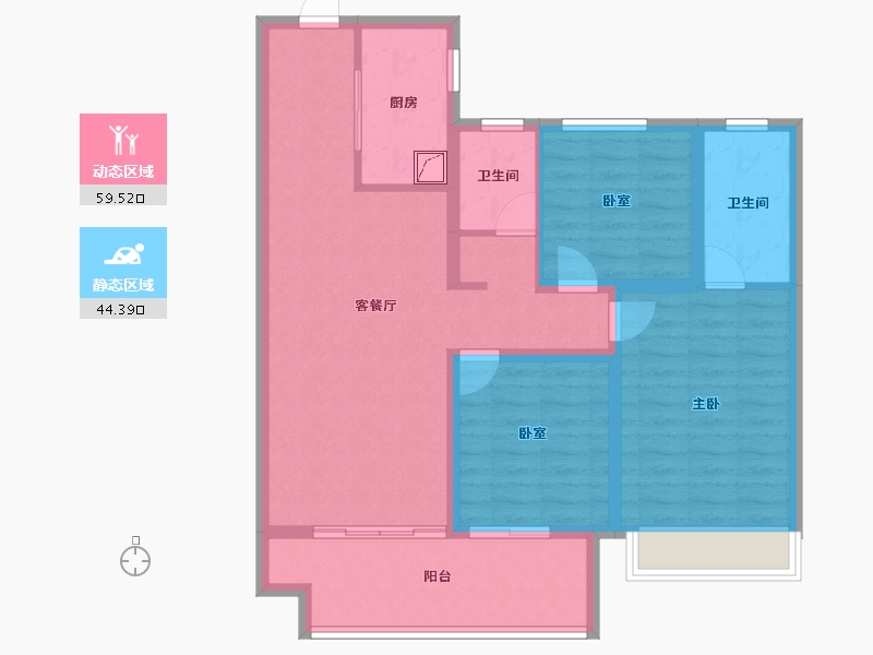 河南省-商丘市-建业·新筑二期-92.54-户型库-动静分区