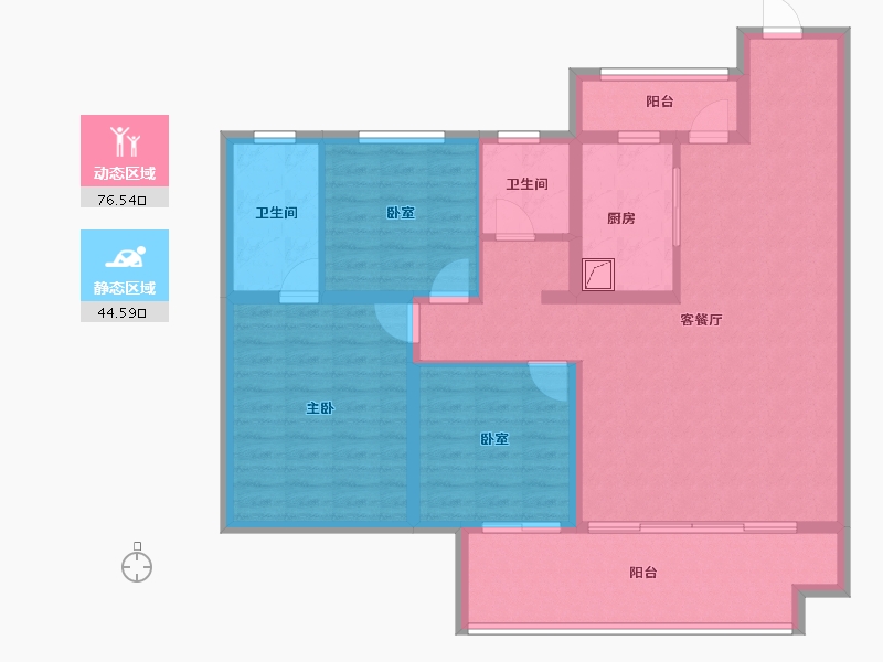 河南省-商丘市-建业·新筑二期-108.73-户型库-动静分区