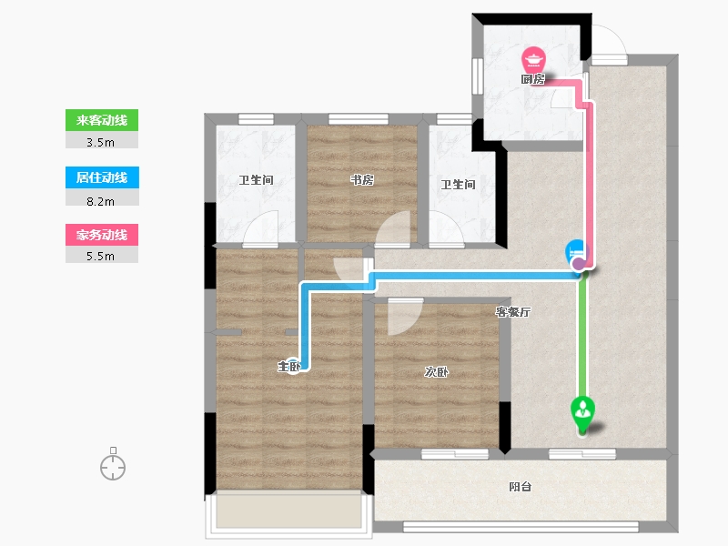 浙江省-湖州市-大华锦澜府-85.91-户型库-动静线