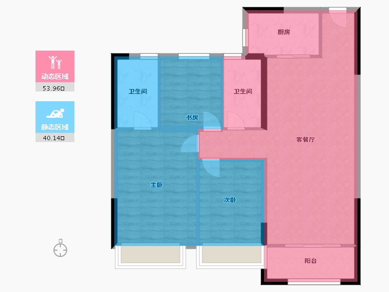 山东省-济南市-山水泉城北城-85.00-户型库-动静分区