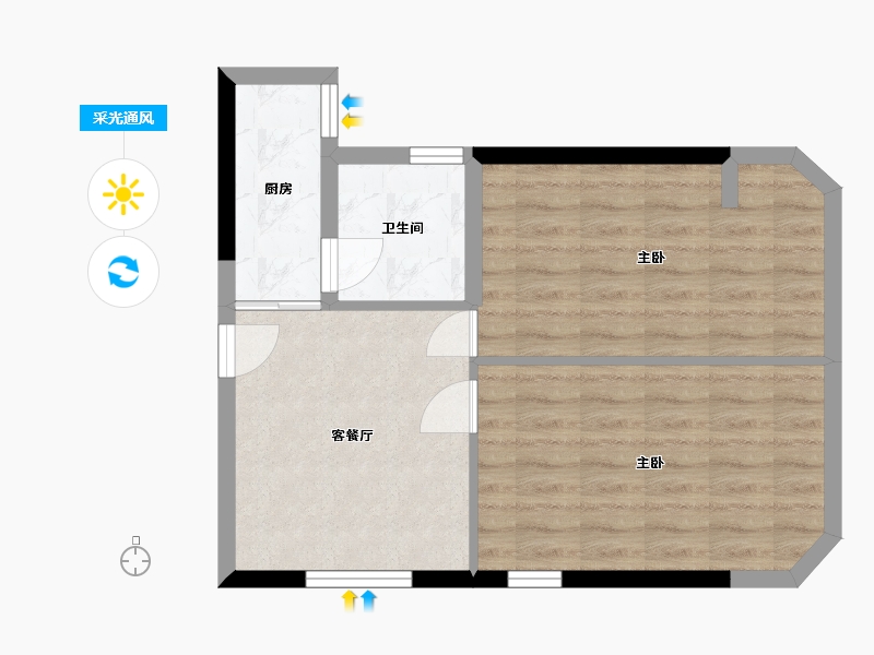 广东省-广州市-御晖苑-58.00-户型库-采光通风