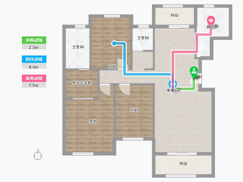 河南省-信阳市-三和阳光城-东区-111.88-户型库-动静线