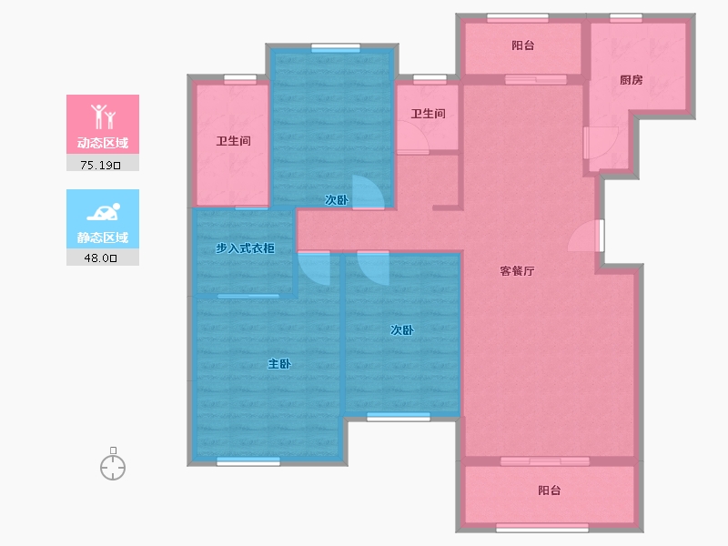 河南省-信阳市-三和阳光城-东区-111.88-户型库-动静分区